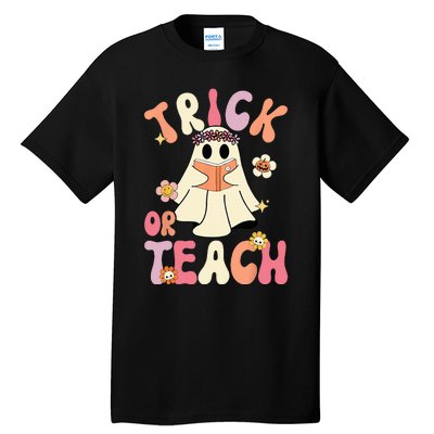 Spooky Halloween Retro Floral Ghost Teacher Costume Tall T-Shirt