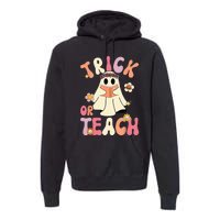 Spooky Halloween Retro Floral Ghost Teacher Costume Premium Hoodie