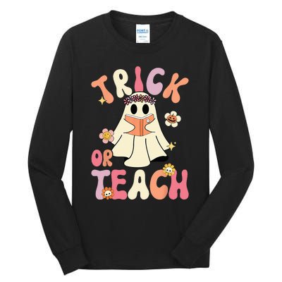 Spooky Halloween Retro Floral Ghost Teacher Costume Tall Long Sleeve T-Shirt