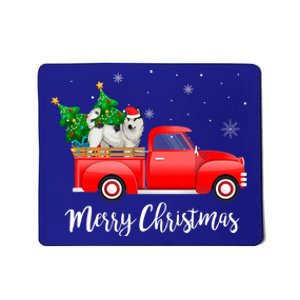 Siberian Husky Red Truck Christmas Tree Xmas Dog Lover Gift Mousepad