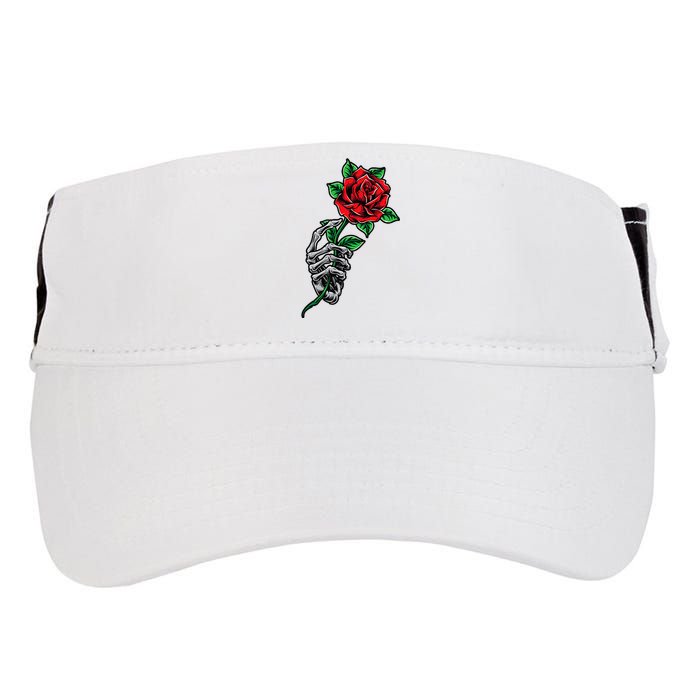 Skeleton Hand Red Rose Flower Adult Drive Performance Visor