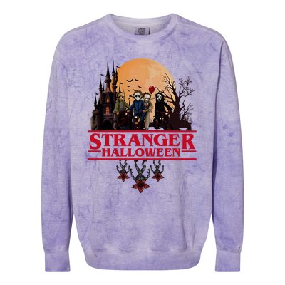 Stranger Halloween Retro 90s Horror Movie Upsidedown Colorblast Crewneck Sweatshirt