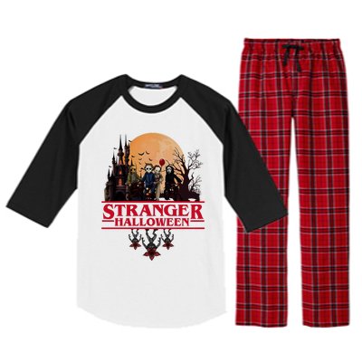 Stranger Halloween Retro 90s Horror Movie Upsidedown Raglan Sleeve Pajama Set