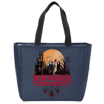 Stranger Halloween Retro 90s Horror Movie Upsidedown Zip Tote Bag