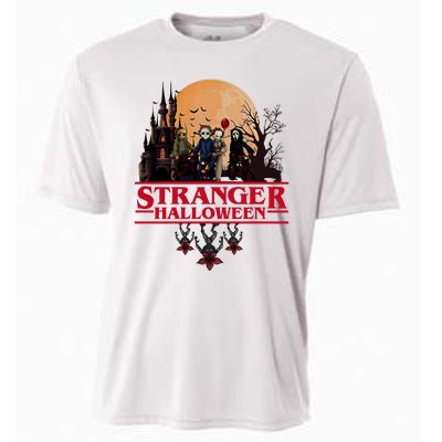 Stranger Halloween Retro 90s Horror Movie Upsidedown Cooling Performance Crew T-Shirt