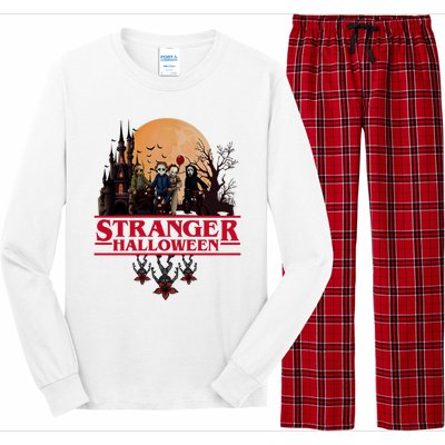 Stranger Halloween Retro 90s Horror Movie Upsidedown Long Sleeve Pajama Set