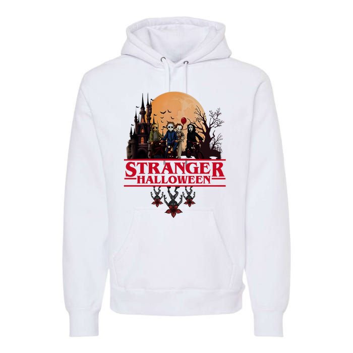 Stranger Halloween Retro 90s Horror Movie Upsidedown Premium Hoodie