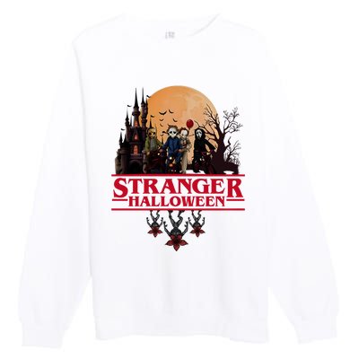 Stranger Halloween Retro 90s Horror Movie Upsidedown Premium Crewneck Sweatshirt