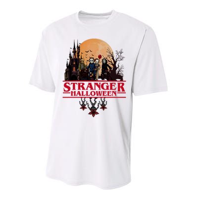 Stranger Halloween Retro 90s Horror Movie Upsidedown Performance Sprint T-Shirt