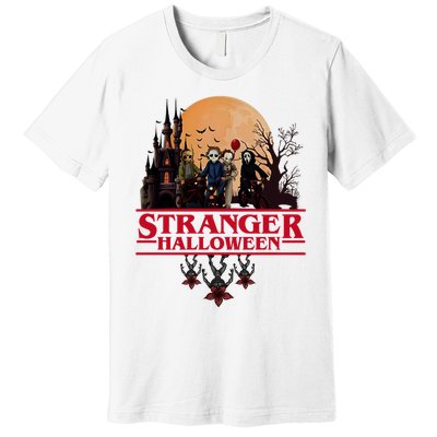 Stranger Halloween Retro 90s Horror Movie Upsidedown Premium T-Shirt