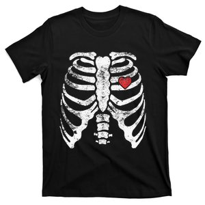 Skeleton Heart Rib Cage XRay Adult Kids Funny Halloween T-Shirt