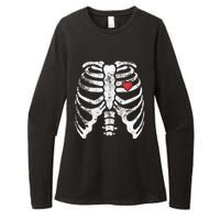 Skeleton Heart Rib Cage XRay Adult Kids Funny Halloween Womens CVC Long Sleeve Shirt