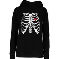 Skeleton Heart Rib Cage XRay Adult Kids Funny Halloween Womens Funnel Neck Pullover Hood