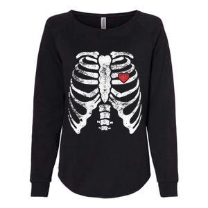 Skeleton Heart Rib Cage XRay Adult Kids Funny Halloween Womens California Wash Sweatshirt