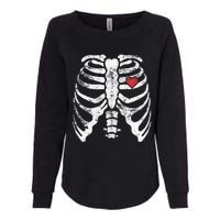 Skeleton Heart Rib Cage XRay Adult Kids Funny Halloween Womens California Wash Sweatshirt