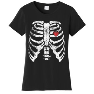 Skeleton Heart Rib Cage XRay Adult Kids Funny Halloween Women's T-Shirt