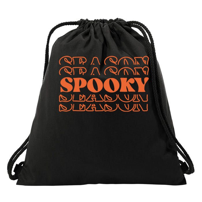 Spooky Halloween Retro Drawstring Bag