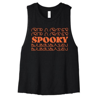 Spooky Halloween Retro Women's Racerback Cropped Tank