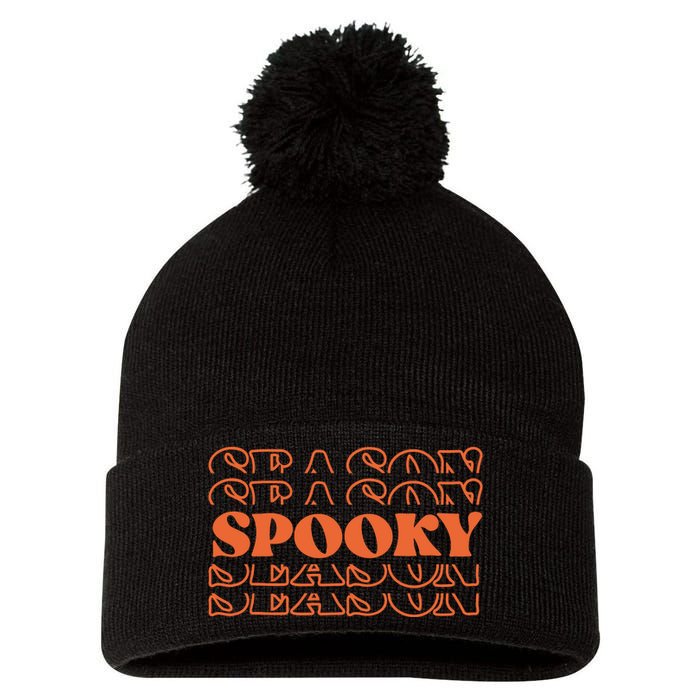 Spooky Halloween Retro Pom Pom 12in Knit Beanie