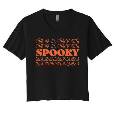 Spooky Halloween Retro Women's Crop Top Tee