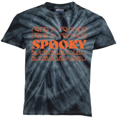 Spooky Halloween Retro Kids Tie-Dye T-Shirt