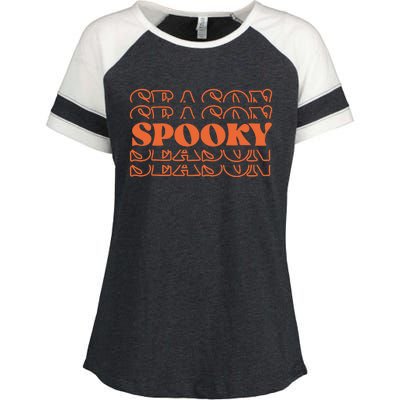 Spooky Halloween Retro Enza Ladies Jersey Colorblock Tee