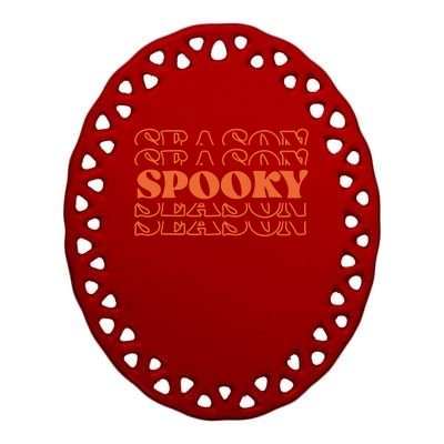 Spooky Halloween Retro Ceramic Oval Ornament