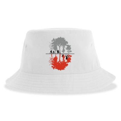 Stranger Halloween Retro 90s Horror Movie Upsidedown Sustainable Bucket Hat