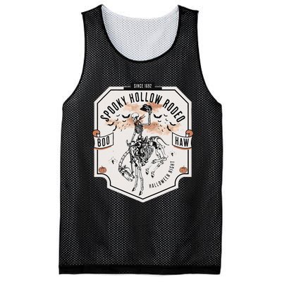 Spooky Hollow Rodeo Western Skeleton Cowboy Halloween Mesh Reversible Basketball Jersey Tank