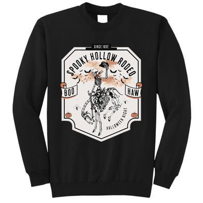 Spooky Hollow Rodeo Western Skeleton Cowboy Halloween Tall Sweatshirt