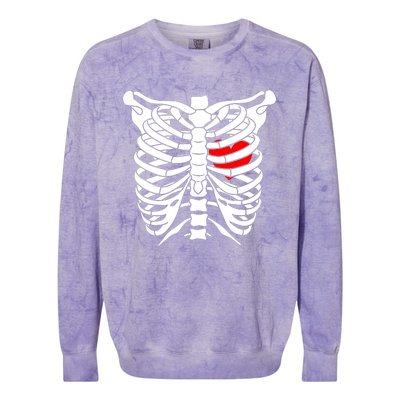 Skeleton Heart Ribcage Halloween Love Costume Idea Colorblast Crewneck Sweatshirt