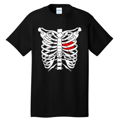 Skeleton Heart Ribcage Halloween Love Costume Idea Tall T-Shirt