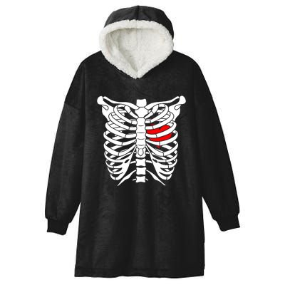 Skeleton Heart Ribcage Halloween Love Costume Idea Hooded Wearable Blanket