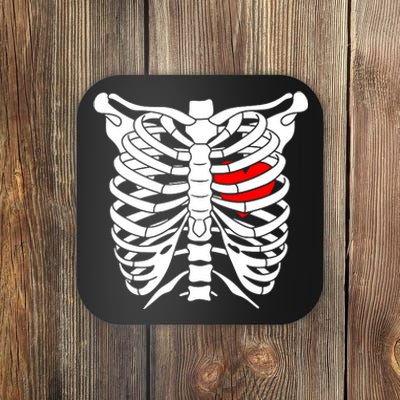 Skeleton Heart Ribcage Halloween Love Costume Idea Coaster