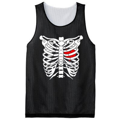 Skeleton Heart Ribcage Halloween Love Costume Idea Mesh Reversible Basketball Jersey Tank