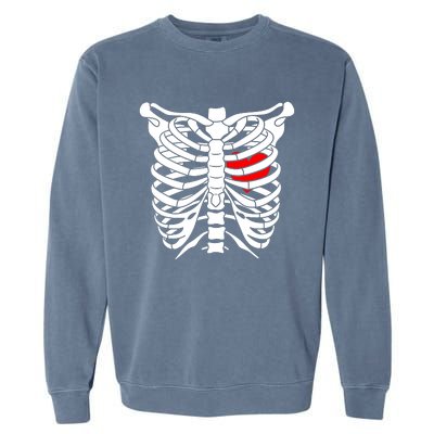 Skeleton Heart Ribcage Halloween Love Costume Idea Garment-Dyed Sweatshirt