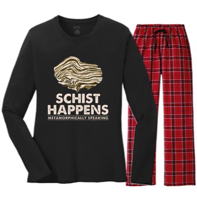 Schist Happens Rock Collector Women's Long Sleeve Flannel Pajama Set 