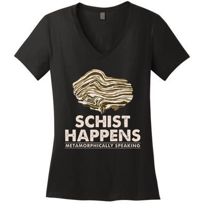 Schist Happens Rock Collector Women's V-Neck T-Shirt