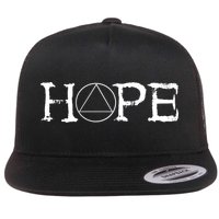 Sobriety Hope Recovery Alcoholic Sober Recover Aa Support Gift Flat Bill Trucker Hat