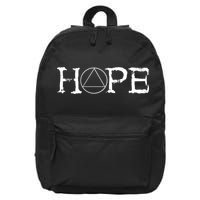 Sobriety Hope Recovery Alcoholic Sober Recover Aa Support Gift 16 in Basic Backpack