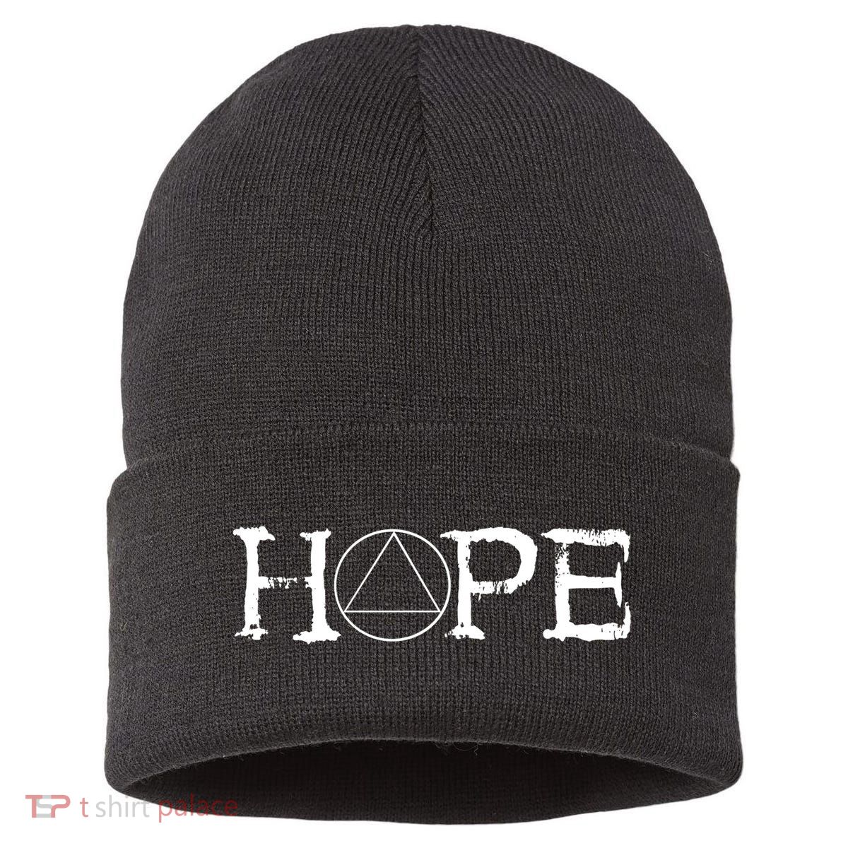 Sobriety Hope Recovery Alcoholic Sober Recover Aa Support Gift Sustainable Knit Beanie