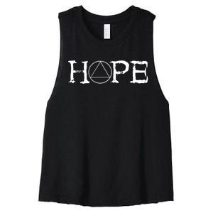 Sobriety Hope Recovery Alcoholic Sober Recover Aa Support Gift Women's Racerback Cropped Tank