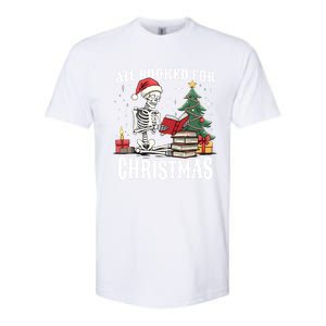 Skeleton Holiday Reading Funny All Booked For Christmas Funny Gift Softstyle CVC T-Shirt