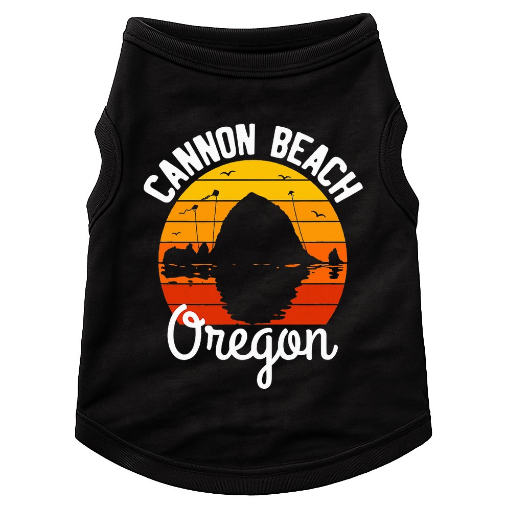 Sunset Haystack Rock Souvenir Cannon Beach Doggie Tank