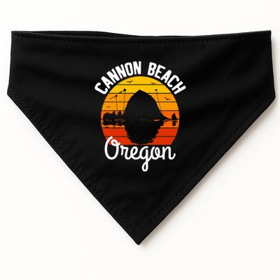 Sunset Haystack Rock Souvenir Cannon Beach USA-Made Doggie Bandana