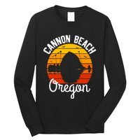 Sunset Haystack Rock Souvenir Cannon Beach Long Sleeve Shirt