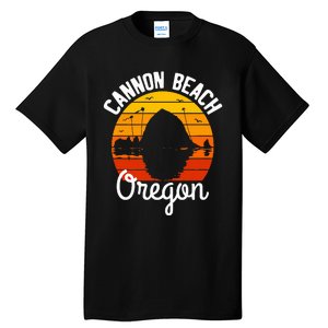 Sunset Haystack Rock Souvenir Cannon Beach Tall T-Shirt