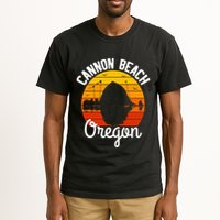 Sunset Haystack Rock Souvenir Cannon Beach Tall T-Shirt