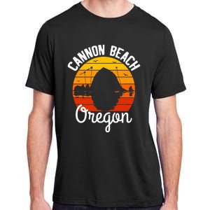 Sunset Haystack Rock Souvenir Cannon Beach Adult ChromaSoft Performance T-Shirt