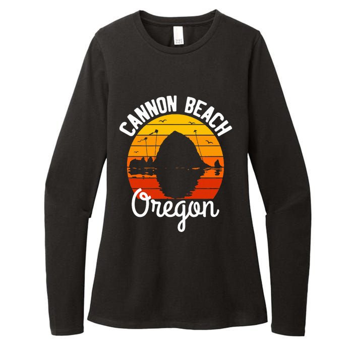 Sunset Haystack Rock Souvenir Cannon Beach Womens CVC Long Sleeve Shirt